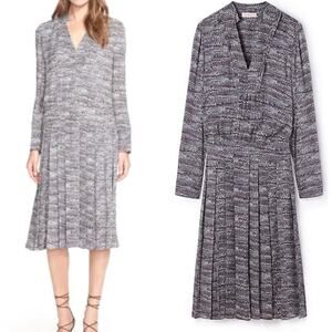 Tory Burch Silk Marble Print Pleated Tunic Midi Dress 10